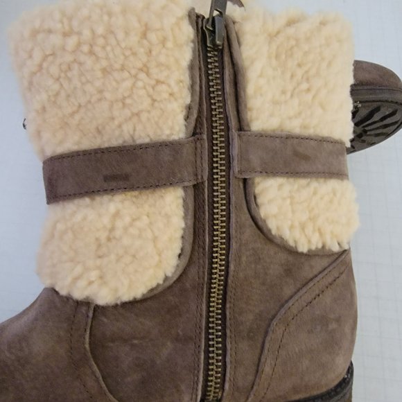 UGG Womens Blayre II Lush Shearling Genuine Cuff Suede Boots Zipper 1006039 10 - Picture 12 of 16